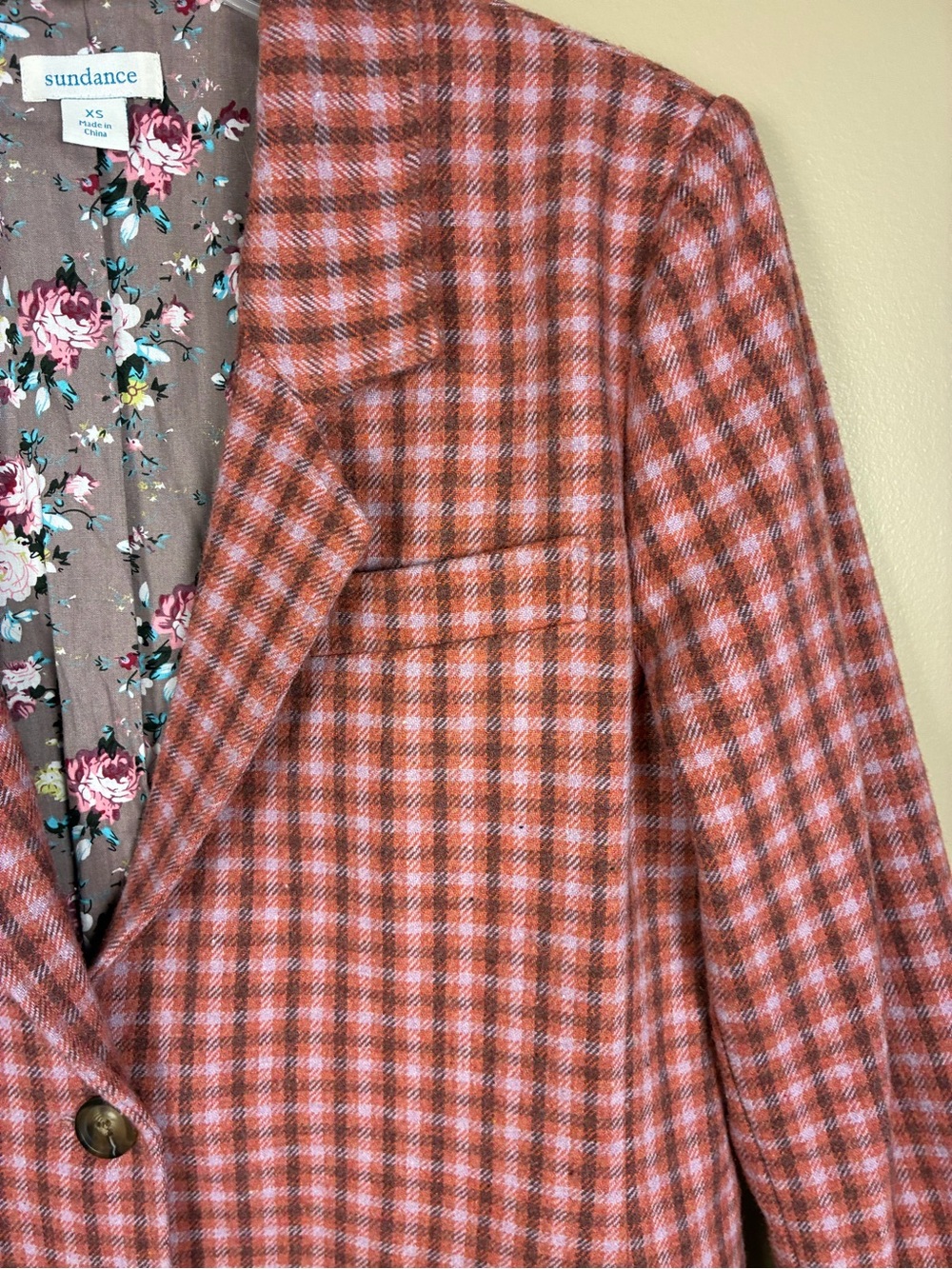 Sundance Women’s The Lisa Plaid Wool Blend Blazer Jacket Size XS - Picture 4 of 13